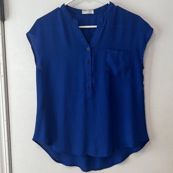 mine Tops - Bright Blue Blouse